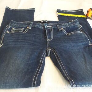 Women's EXPRESS Barely Boot Low Rise Stretch Jeans Size 8R Like NEW